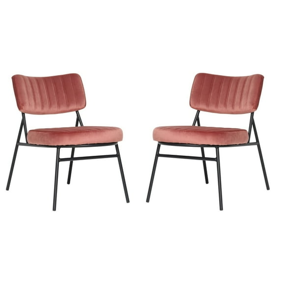 Velvet Accent Chairs Set of 2 - Boho Living Room Chairs - Modern Metal Leg Armchairs