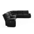 thumbnail image 6 of Jennifer Taylor Home Malibu 130" Modern Power Motion 6-Piece Reclining Corner Sectional with Cup Holders, Coal Black Top Grain Leather, 6 of 10