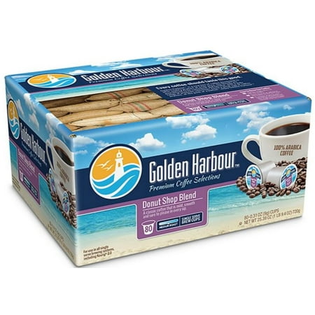 80-COUNT GOLDEN HARBOUR DONUT SHOP COFFEE FOR SINGLE SERVE COFFEE