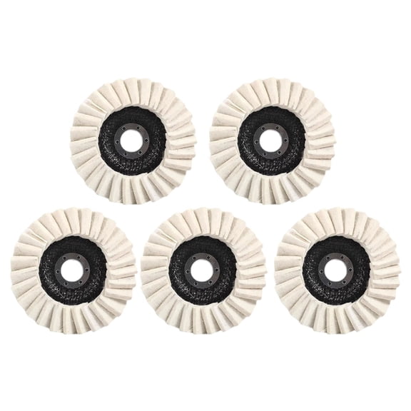 ROZYARD 5Pcs Professional Polishing Discs 125mm Anti Still Wool Felt Buffers for Metal