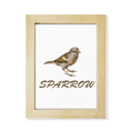 thumbnail image 1 of Sparrows Birds Animals Food Pause Desktop Adorn Photo Frame Display Art Painting Wooden, 1 of 3