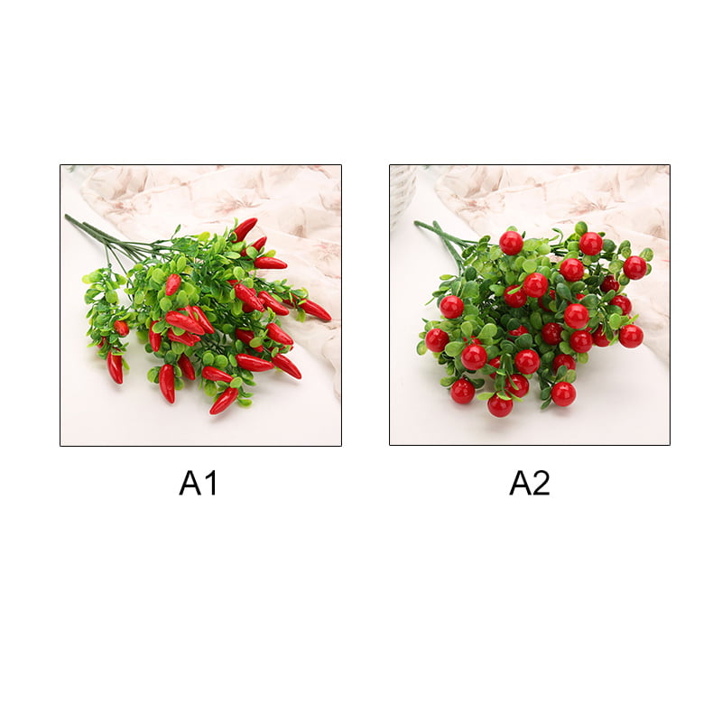 SODIAL R Artificial 7-Branch Pepper Fruit Chili Bunch Fake Plant Party Office Decor