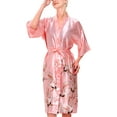 thumbnail image 1 of LUXUR Ladies Belted Bathrobe Lightweight Home Pajamas Pink-Long 3XL, 1 of 2