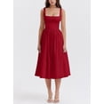thumbnail image 2 of Sunloudy Vestido midi de verano para mujer, sin mangas, sin espalda, color sólido, cintura alta, vestido de fiesta Sunloudy moda, 2 of 5