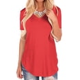 thumbnail image 3 of Sinhoon Women's Swallow Tail Short Sleeve T Shirt V Neck Casual Loose Plain Tunic Tops Summer Blouse T-shirt, 3 of 5