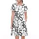 thumbnail image 1 of Easygdp Hand Drawn Snake para Vestido Transpirable de Mujer, Vestido Suelto de Manga Corta con Pliegues y Bolsillos para el Verano, 1 of 6
