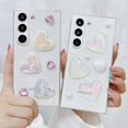 thumbnail image 6 of Compatible with Samsung Galaxy S24 Bling Case Laser Colour 3D Crystal Love Heart Pearl Diamond Glitter Clear Case Cute Girly Women Slim Soft TPU Transparent Phone Cover, 6 of 13