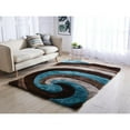 thumbnail image 3 of MDA Home Mateos Shag Brown/Cream/Blue Polyester Area Rug - 8' X 10', 3 of 5