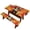 Cat and Maple Leaf, variant on Thanksgiving Picnic Table Cover with Bench Covers, 3 Piece Fitted Waterproof Picnic Table Bench Covers for 5FT Table, Pumpkin Sunflower Fall Print