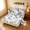 thumbnail image 2 of Manfei Vintage Elk Queen Sheets, Farm Landscape Queen Sheet Sets, White Gray, 4-Piece, 1 Flat Sheet, 1 Fitted Sheet and 2 Pillowcases, 2 of 6