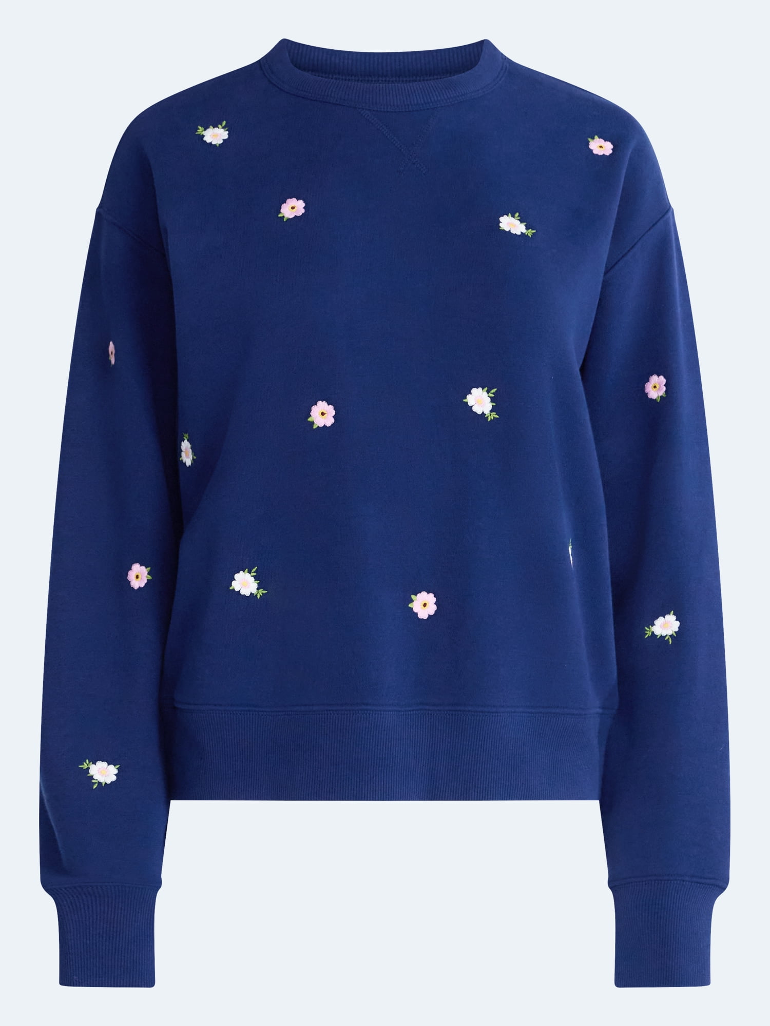 Free Assembly Women's and Women's Plus Embroidered Sweatshirt, Sizes XS-4X