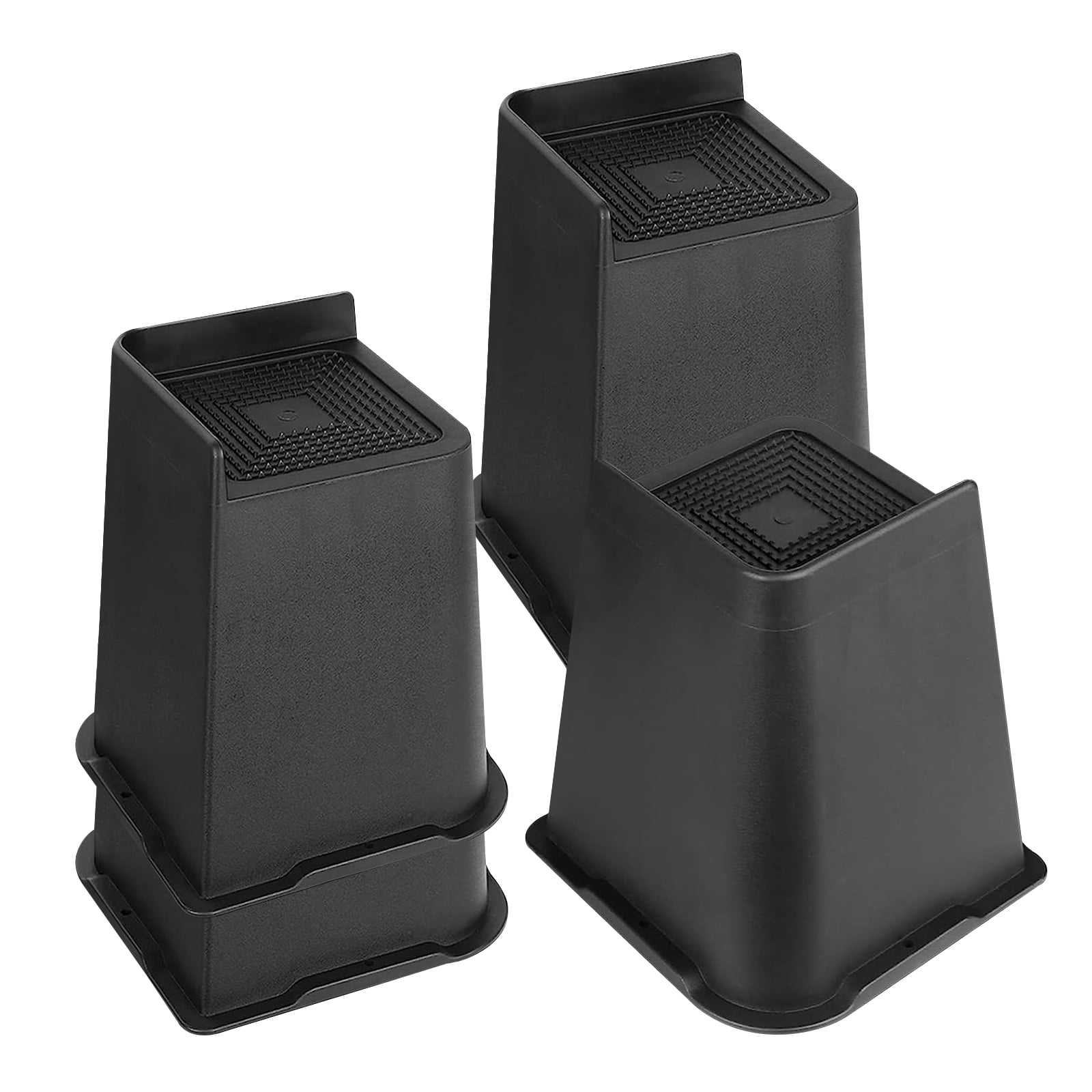 Bed Risers, 4 inch Heavy Duty Stackable Bed Elevators, Set of 4 Lifts