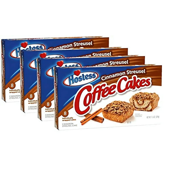 Hostess Cinnamon Streusel Coffee Cakes (8 count) 11.6 oz Box - Pack of 4
