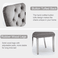 thumbnail image 3 of Contemporary Button Tufted Dining Chairs, High-end Velvet Upholstered Dining Chairs with Nailhead Back and Ring Pull Trim, Wood Dining Chairs for Living Room, Restaurant(Gray with Steel Leg,Set of 8), 3 of 8