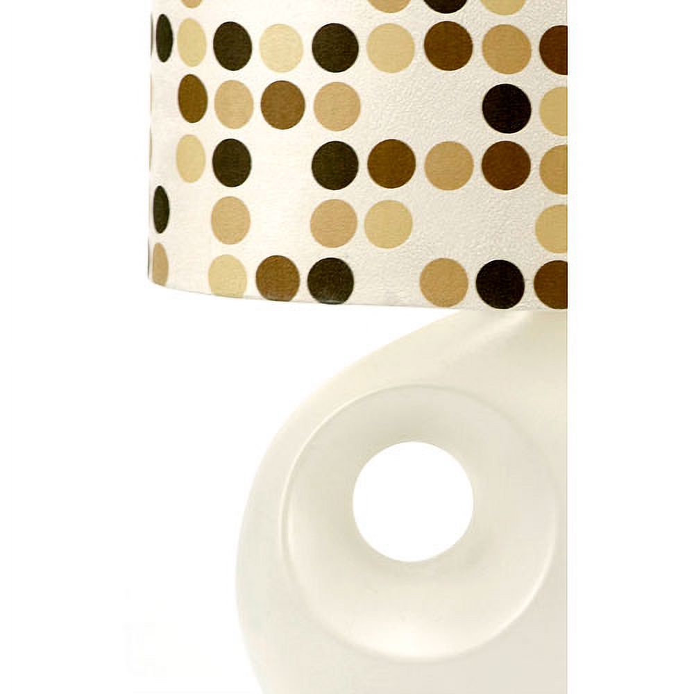 White Ceramic Lamp with Brown Dot Shade - image 2 of 2