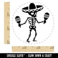 thumbnail image 2 of Day of Dead Skeleton with Sombrero and Maracas Self-Inking Rubber Stamp Ink Stamper - Lime Green Ink - Small 3/4 Inch, 2 of 7