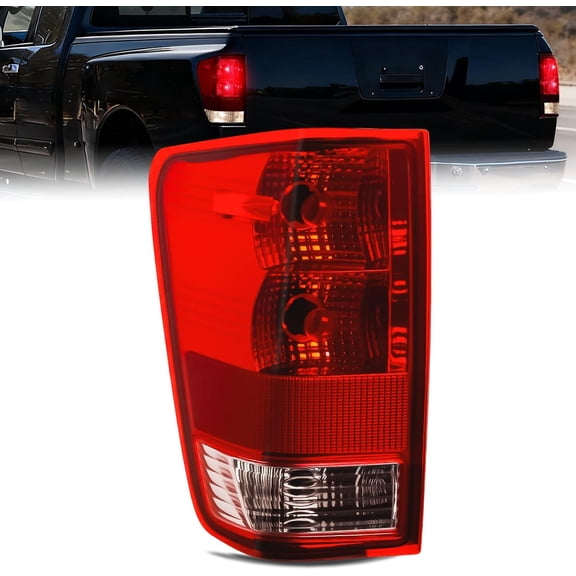 Nilight Taillight Assembly Compatible with 2004 2005 2006 2007 2008 2009 2010 2011 2012 2013 2014 2015 Nissan Titan Tail Light OE Style Rear Lamp Replacement Driver Side Red Lens