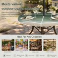 thumbnail image 6 of Round Outdoor Tablecloth with Umbrella Hole and Zipper, Sage Green Waves Tablecloth with Elastic Waterproof, Rustic Abstract Ombre Stripes Art Patio Table Covers for 45" - 54" Picnic Pool Tables, 6 of 9