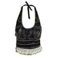 thumbnail image 6 of EHRWE Womens Tank Tops Women Sequin Crop Top Belly Dance Bra Top Talter Tank Top Sequin Tassel Top 2025 Summer Clothes, 6 of 7