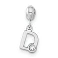 thumbnail image 3 of Sterling Silver MeMi Letter D w/Swarovski Crystal Charm Pendant, 3 of 4