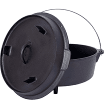 Seasoned Cast Iron Dutch Oven 6Qt Campfire Pot Skillet Lid Leg Base