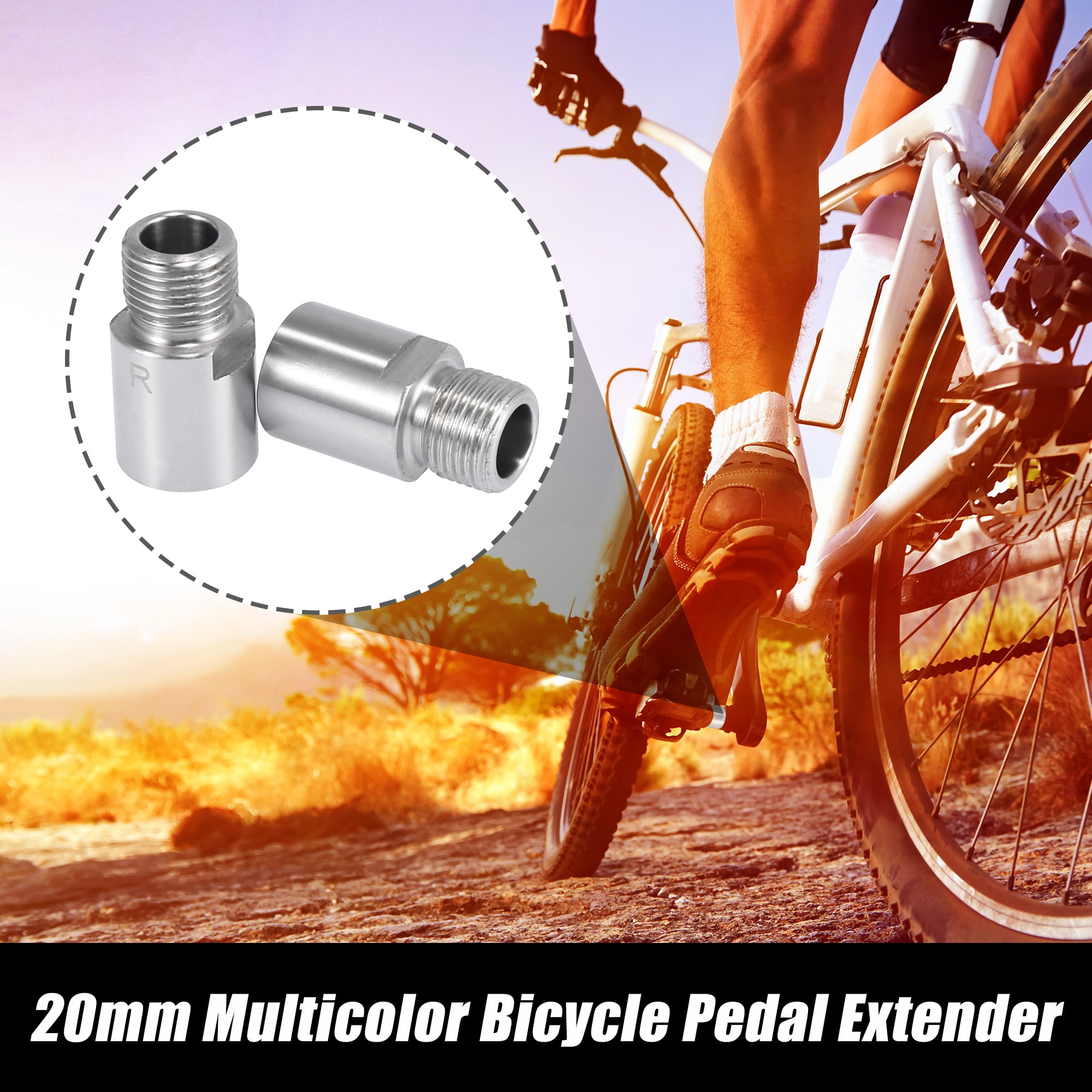 Unique Bargains Left Right Bicycle Pedal for 9/16 Inch Threaded Pedals Silver Tone