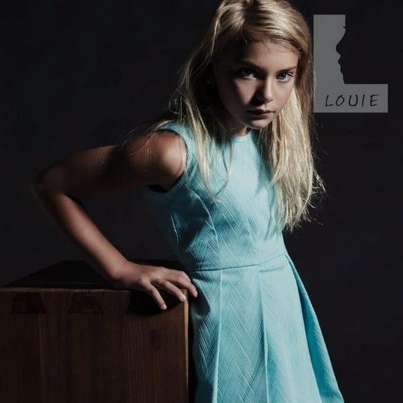 Turquoise Dress by Louie A-Line Jacquard woven girls size 7