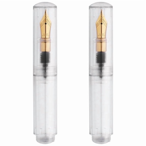 2X Mini Pocket-Size Eyedropper Fountain Pen Writing Ink Pen F Nib Ink Pen Portable Mini Pocket Pen Transparent