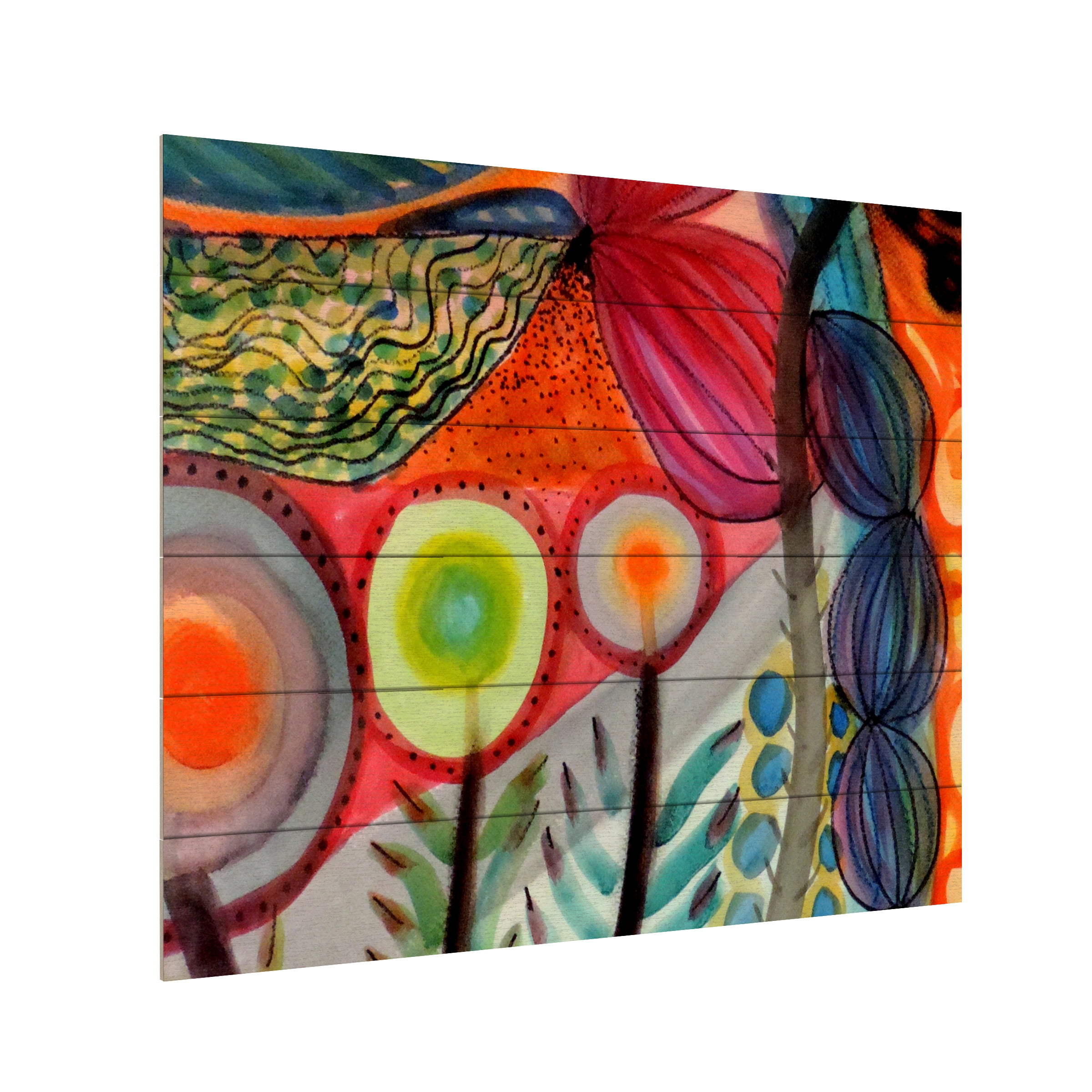 Sylvie Demers 'Vivaces' Wood Slat Art