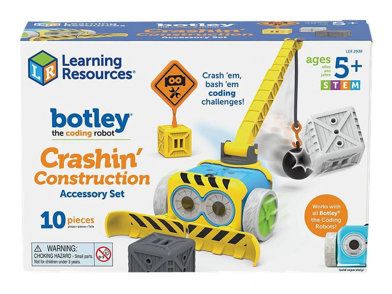 Learning Resources Botley Crashin Construction Challenge - 10 Piece Accessory Set, Ages 5+ Kids Coding, Construction Set, STEM Toy