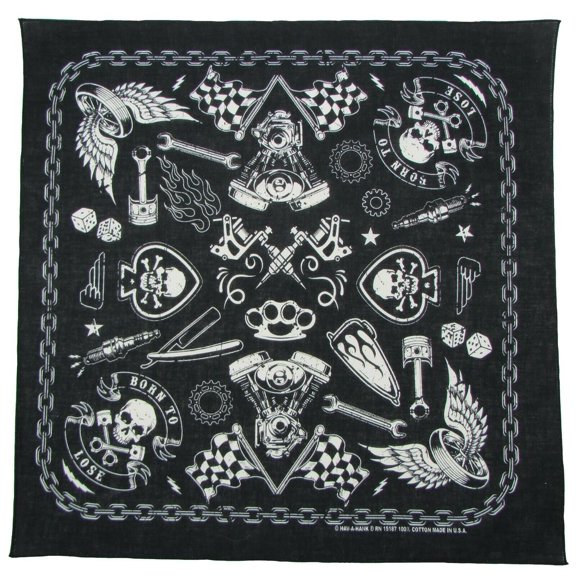 MTL Cotton Born To Lose Bad Boy Bandana USA Made