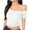 White, variant on fatyb Women's off the Shoulder Tops Short Sleeve Casual Slim Crop Shirts Summer Womens Going out Tops