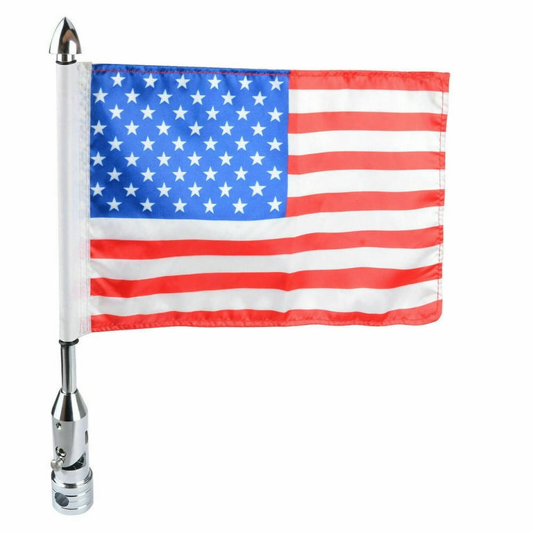 ALLTIMES 6''x 9'' Foldable Motorcycle Flag Pole Mount USA Flag