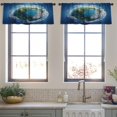 thumbnail image 3 of LALILO Kitchen Curtain Valance Earth Day Small Planet Space Rod Pocket Window Curtain 52"x 18" Set of 2, 3 of 5