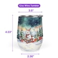 thumbnail image 5 of Merry Christmas Santa Reindeer Antlers Persian Sleigh Xmas Winter Holiday 12oz Stainless Steel Wine Tumbler Insulated Cup with Lid Cat Lover Kitten Owner Gifts - 00023, 5 of 5