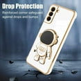 thumbnail image 3 of for Samsung Galaxy S22 Plus 5G Case Astronaut Plating Electroplate Luxury Elegant Case Camera Protector Kickstand Shockproof Protective Corner Back Cover Galaxy S22+ 5G Case -White, 3 of 10