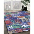 thumbnail image 2 of Ahgly Company Indoor Square Contemporary Dark Gray Patchwork Area Rugs, 7' Square, 2 of 6