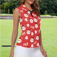 thumbnail image 2 of Yuyamidu Santa Claus Sleeveless Golf Shirts for Women Size XS Red Christmas Workout Tops Athletic Tennis Shirts HO-HO-HO Activewear Golf Clothes, 2 of 8