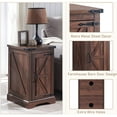 T4TREAM Farmhouse Nightstand with Charging Station, Rectangular End