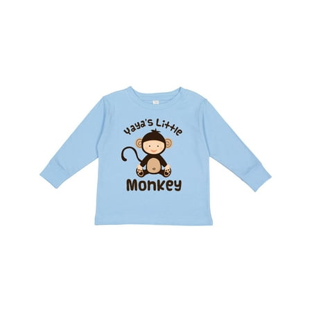 

Inktastic Yaya Little Monkey Grandchild Boys or Girls Long Sleeve Toddler T-Shirt