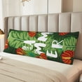 thumbnail image 6 of Picia Palm Leaves And Tropical Flowers Body Pillow Cover - Super Soft Microfiber 20x54 Body Pillow Case - Envelope Closure, Wrinkle, Stain Resistant Body Pillow Cover,Elegant Bedding, 6 of 8