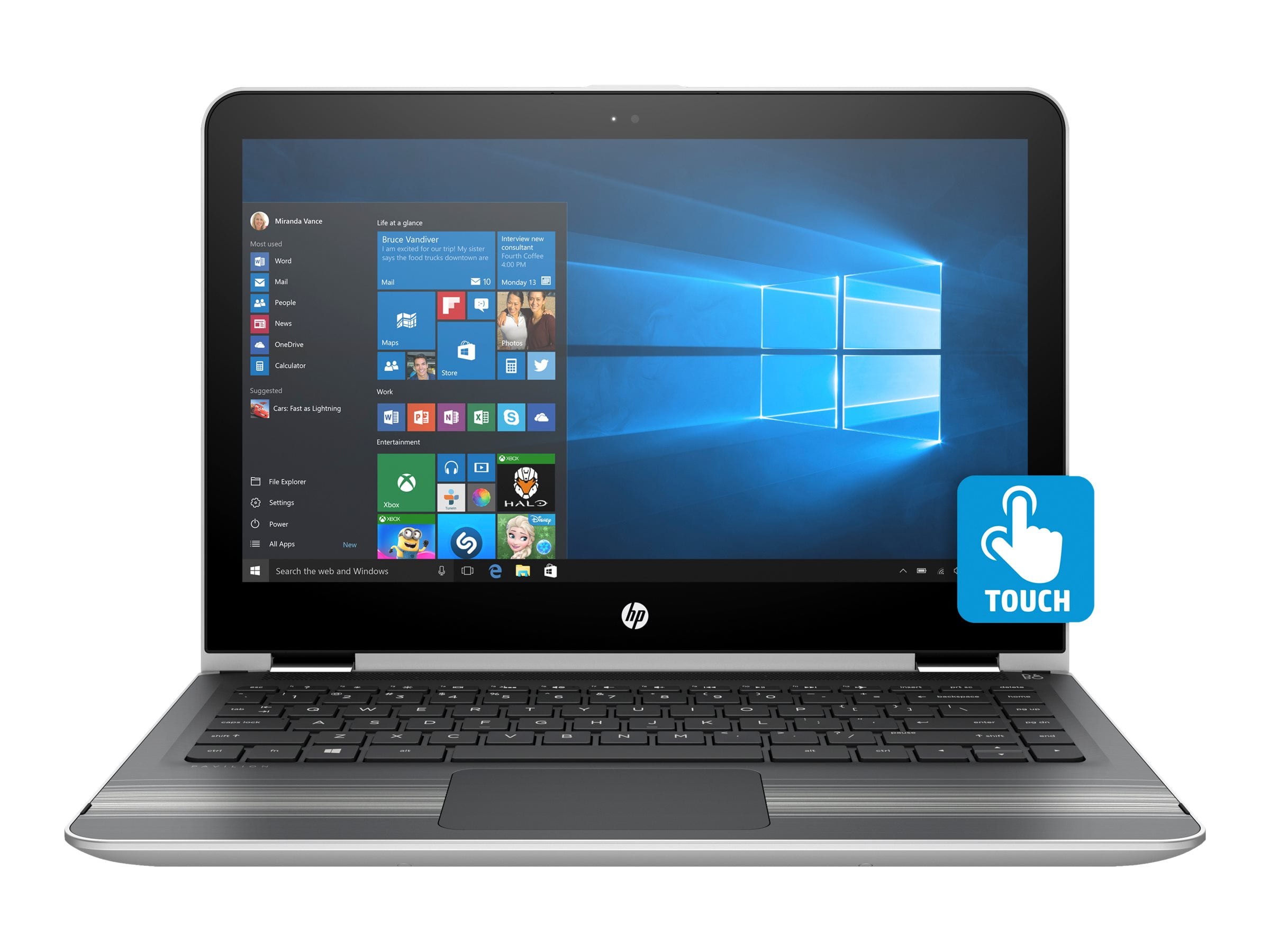 HP Pavilion x360 Laptop m3-u101dx - Flip design - Intel Core i3 7100U / 2.4 - Win 10 Home 64-bit HD Graphics 620 - 6 GB - 500 GB
