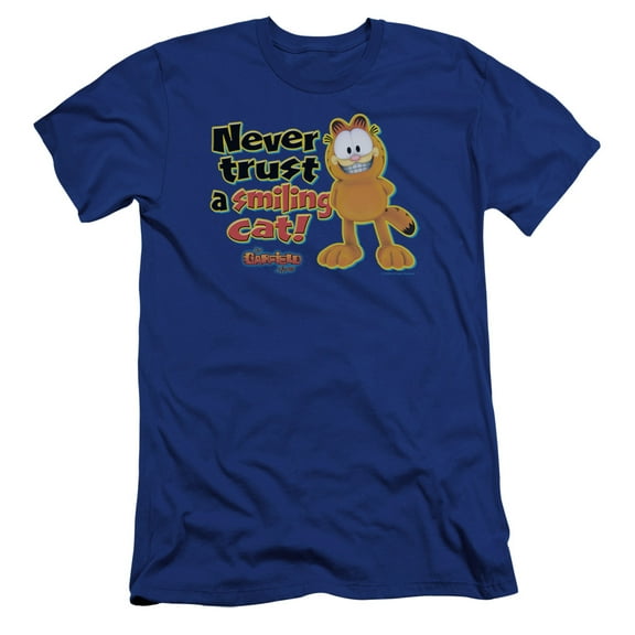 Garfield Smiling Premium Canvas Adult Slim Fit 30/1 T-Shirt Royal Blue