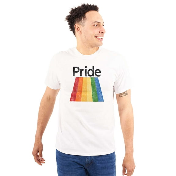 Gay Rainbow Pride Flag LGBTQ Rights Plus Size Crewneck Graphic Tee Shirt Brisco Brands 4X