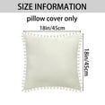 thumbnail image 5 of Unique Bargains 2 Velvet Throw Pillow Covers Pompoms Decorative Pillow Cases Cushion Cover Beige 18" x 18", 5 of 6