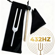 432 Hz Golden Tuning Fork Set/Tool, Personal And Practice Sound Resonance Kit/Home Self-Care Accessory, Creating Yoga And Meditation Ambiance, Elegant Unique Gift