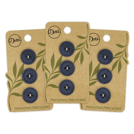 UPC: 0072879308143 | Dritz Recycled Paper Round Button 18mm Dark Blue 3 Pack (9 Count)