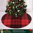 thumbnail image 6 of FMSHPON Red Black Buffalo Plaid Xmas Christmas Tree Skirt Stand Mat for Holiday Party Decoration Indoor Outdoor 36 inches, 6 of 6