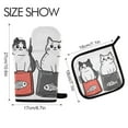 thumbnail image 2 of Yayeee Oven Mitts and Pot Holder Set of 4 Heat Resistant Kitchen Gloves Baking Hot Pad, Black Chubby Cat, 2 of 5