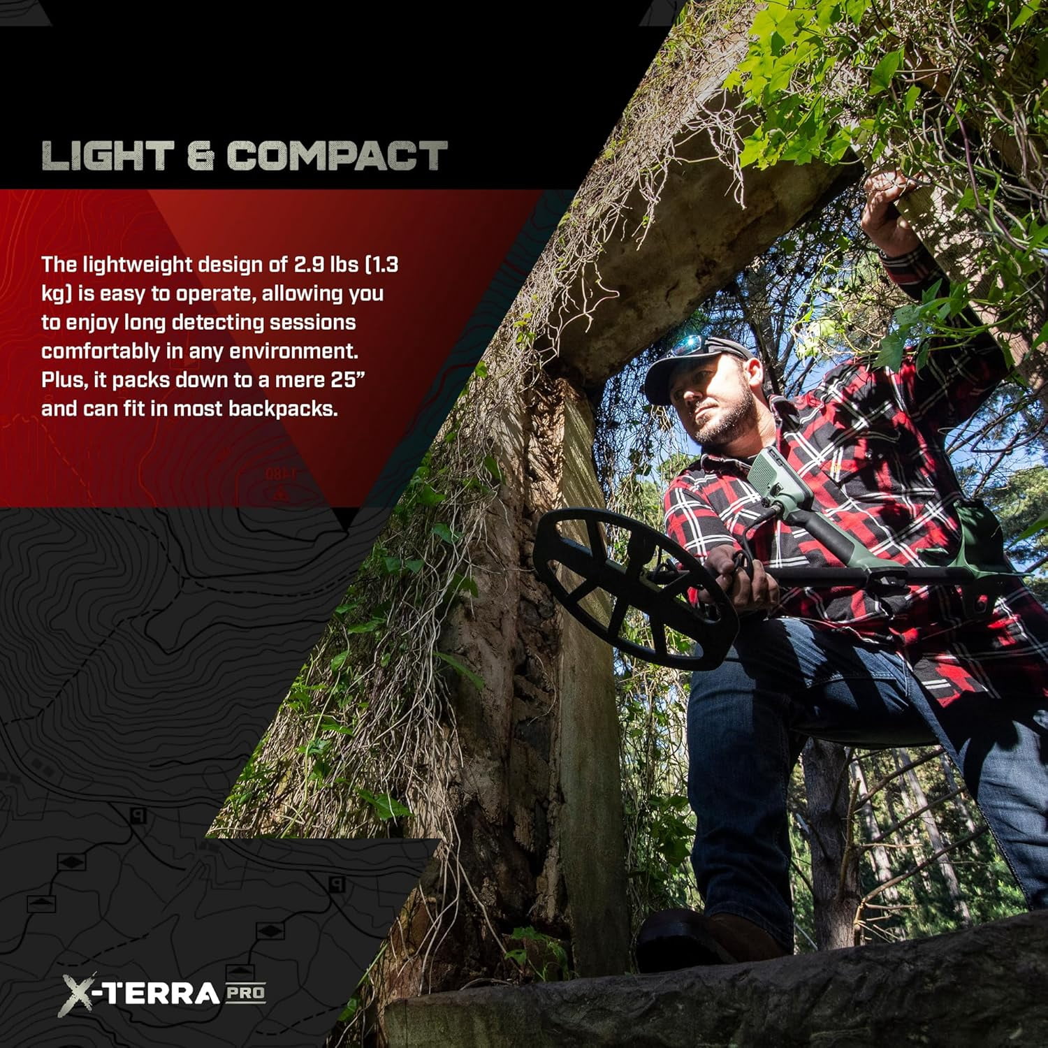 MINELAB X-Terra PRO Treasure Metal Detector w/ Pouch/Gloves/Camo Hat Bundle